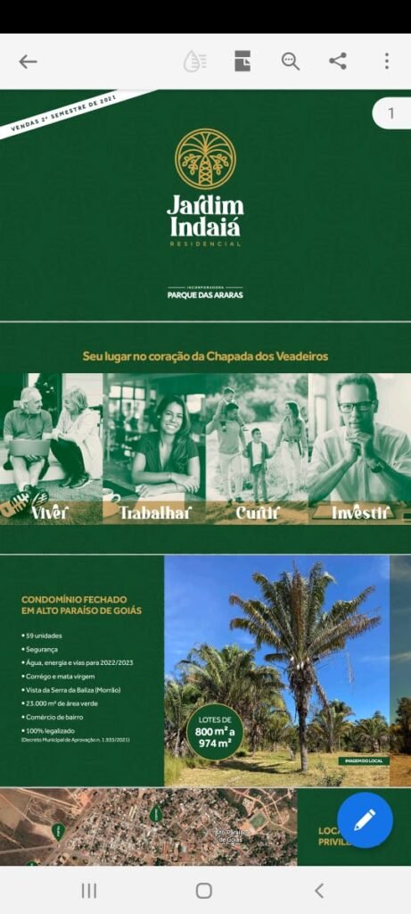 Lotes de 800 a 974m2 m2 –  Condomínio Indaía – Alto Paraíso de Goiás