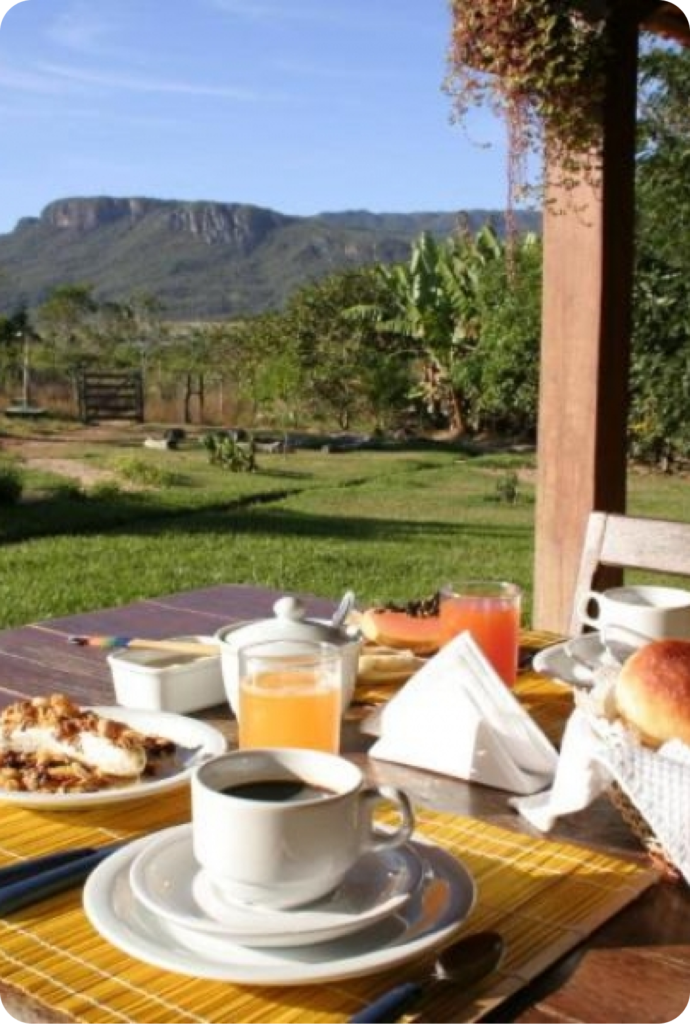 Café da manhã na Chapada dos Veadeiros